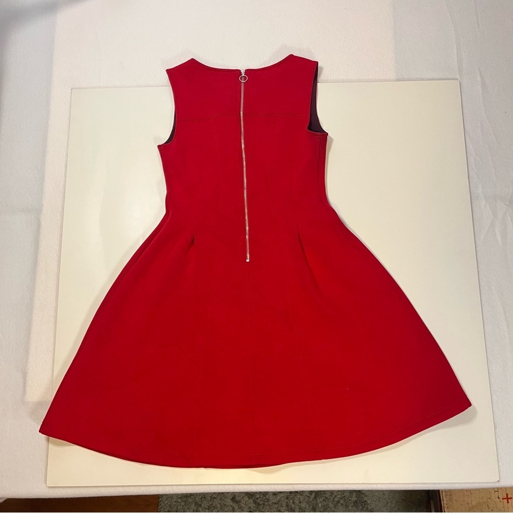 Anthropologie Maeve Dress Womens M Red Fit & Flare Sleeveless Zip Lined Party - Picture 3 of 16